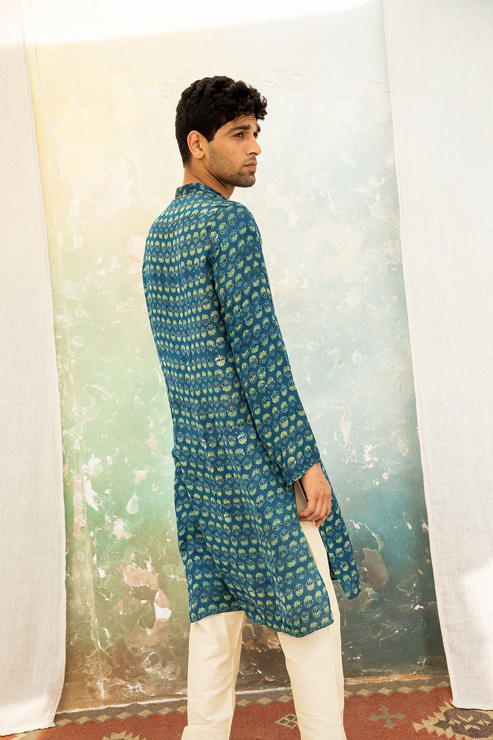 Phool Green Modal Kurta
