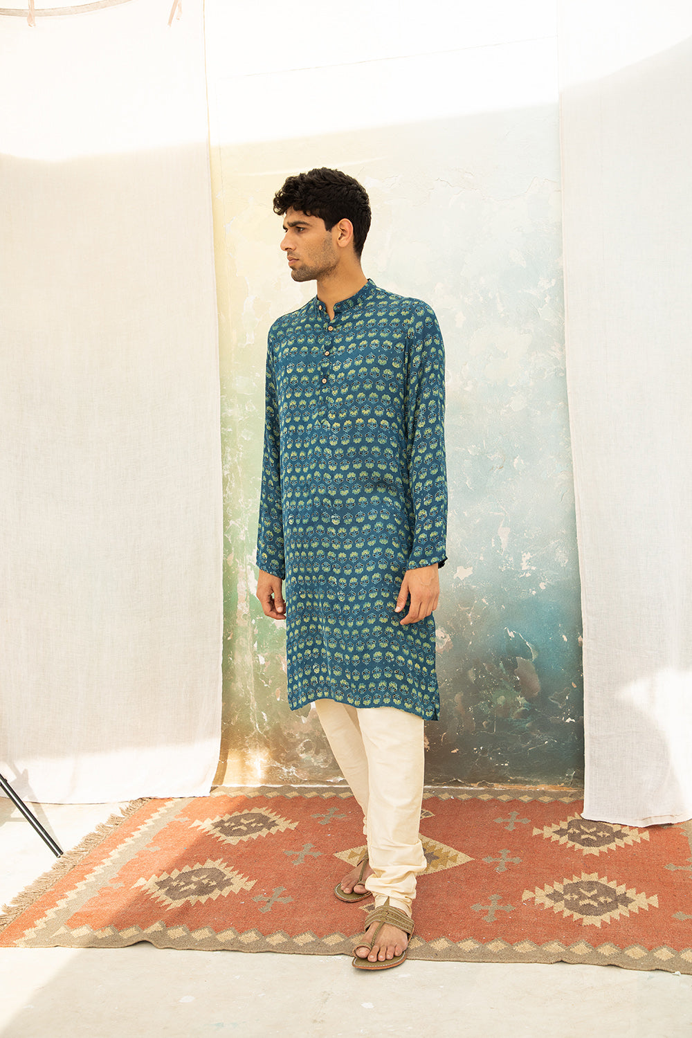 Phool Green Modal Kurta