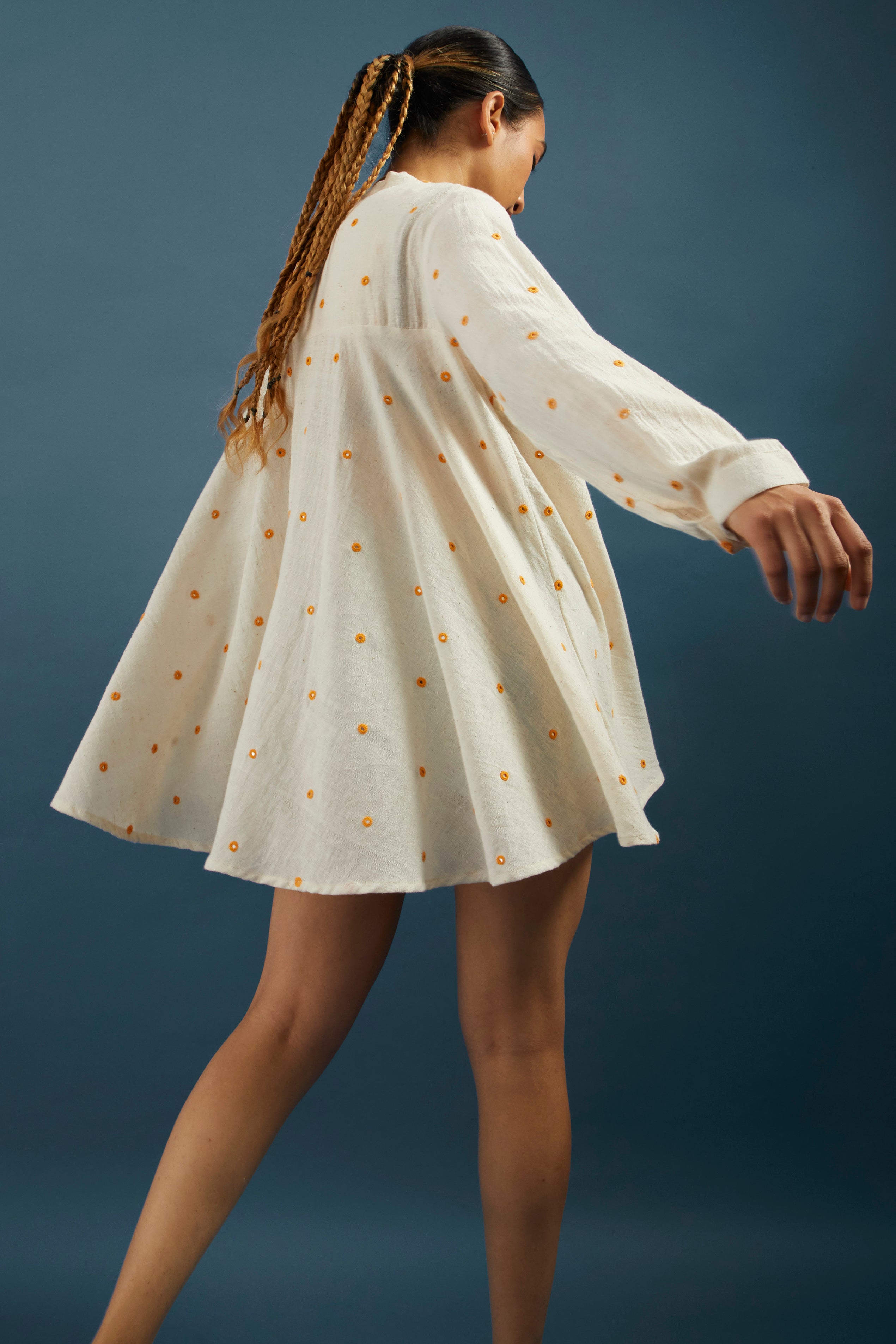 Yellow Mirror Kala Cotton Tunic Shrug