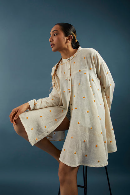 Yellow Mirror Kala Cotton Tunic Shrug