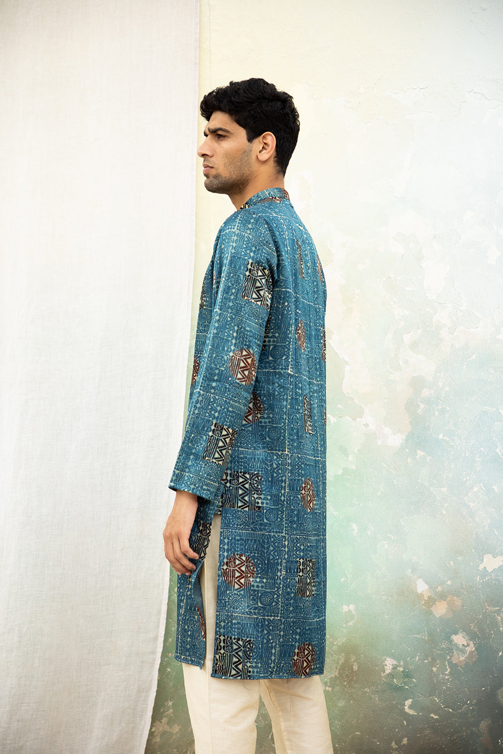 Karm Blue Mashru Kurta