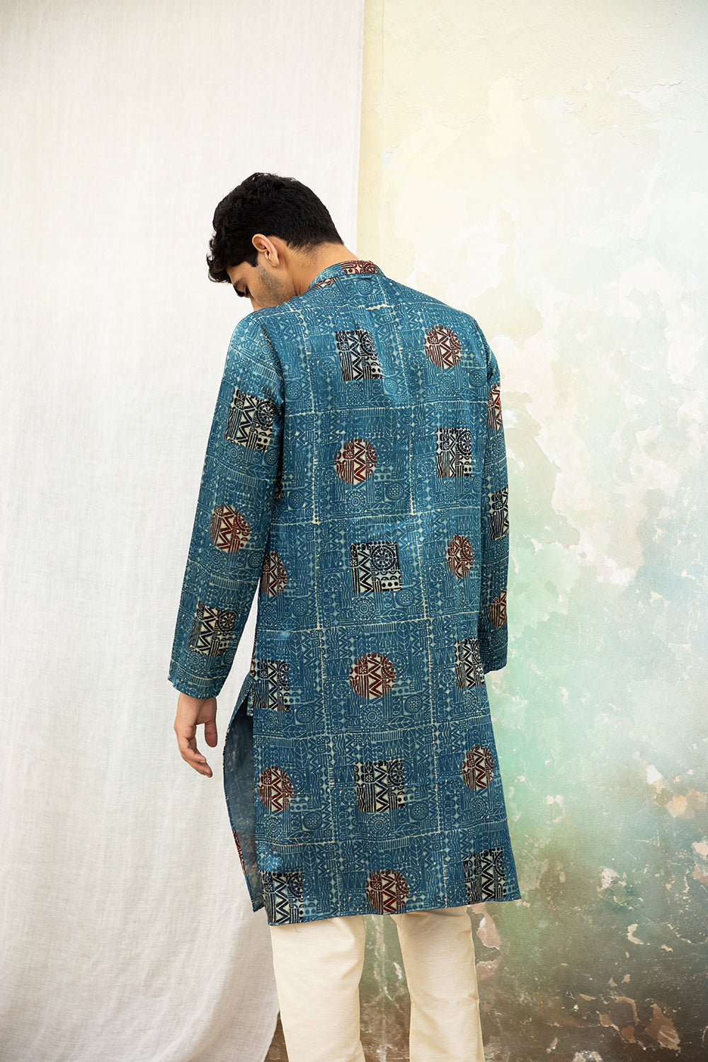 Karm Blue Mashru Kurta