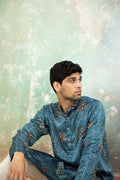 Karm Blue Mashru Kurta