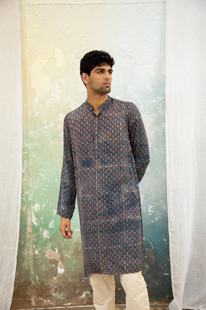 Jaal Blue Modal Kurta