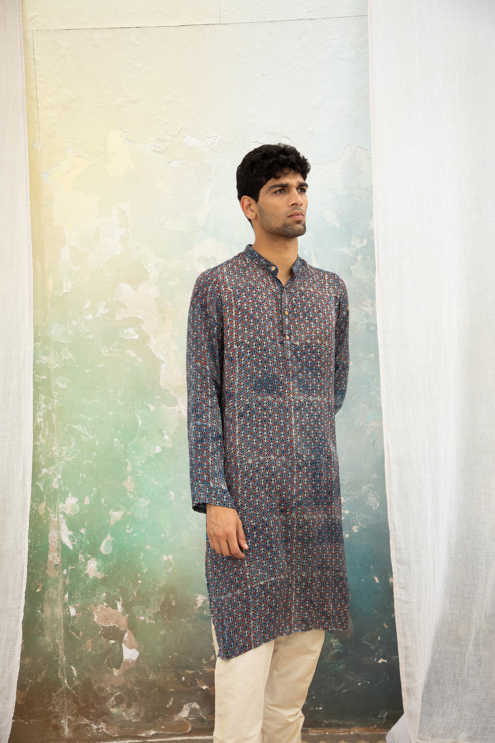 Jaal Blue Modal Kurta