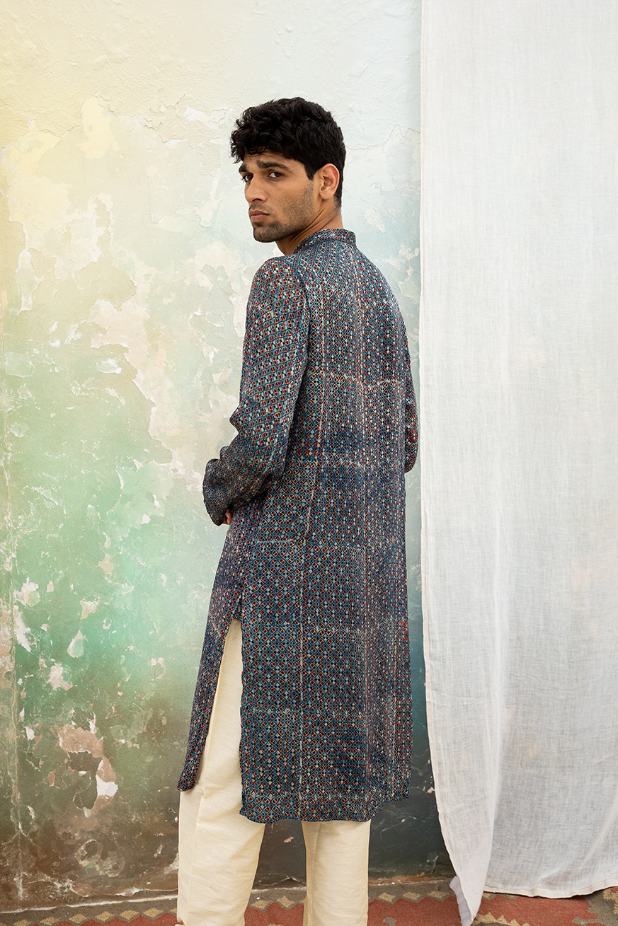 Jaal Blue Modal Kurta