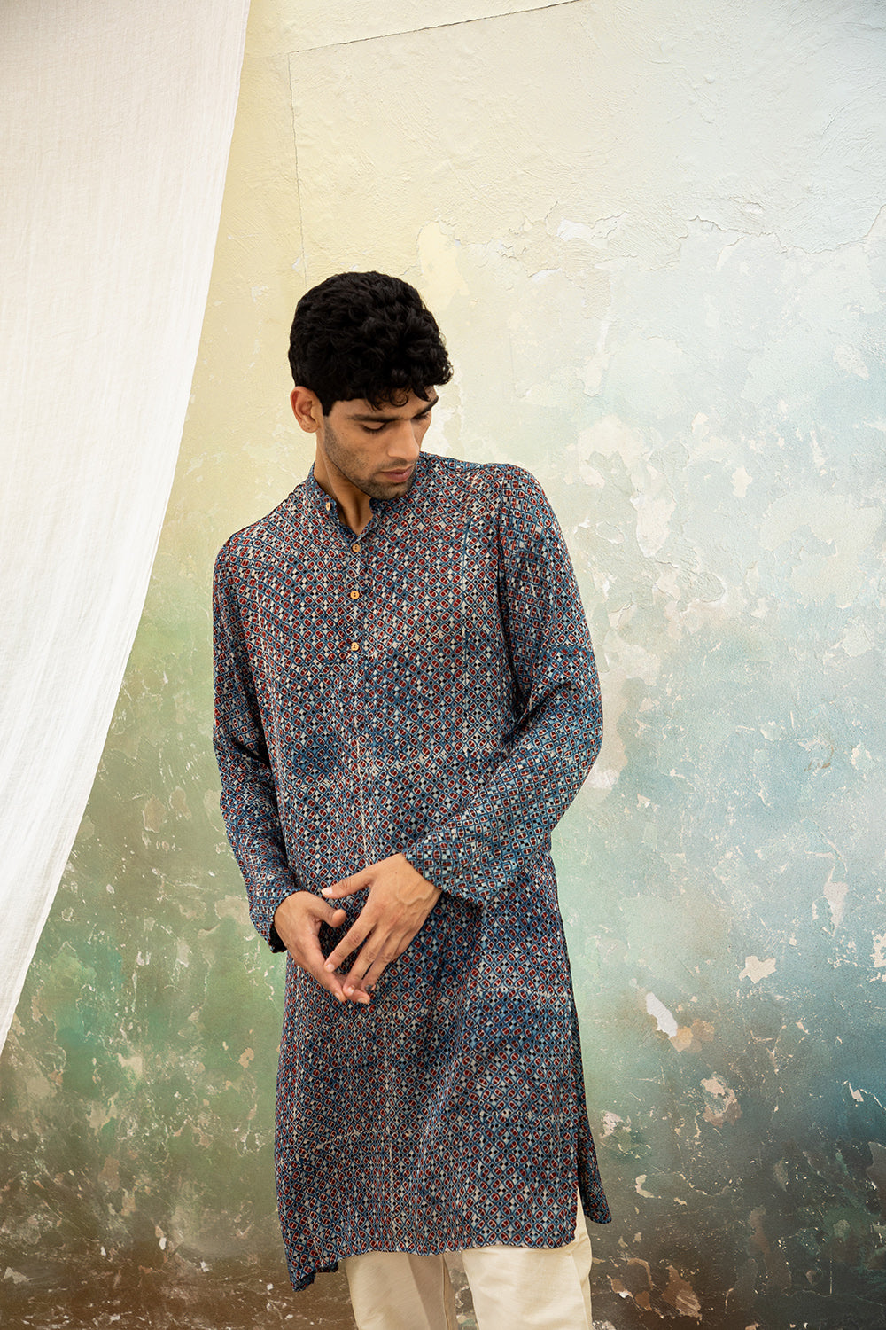 Jaal Blue Modal Kurta