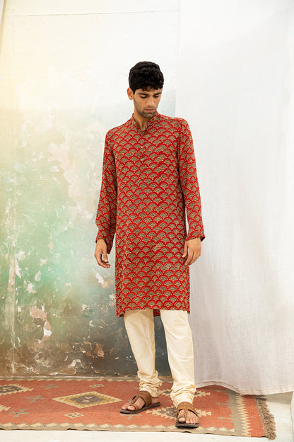 Pankh Red Modal Kurta