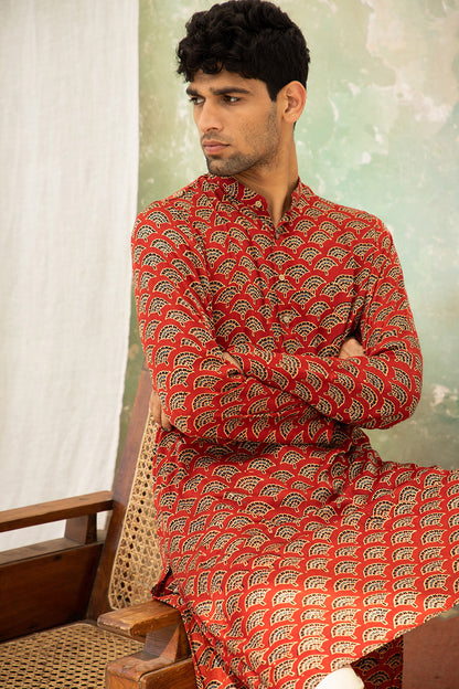 Pankh Red Modal Kurta