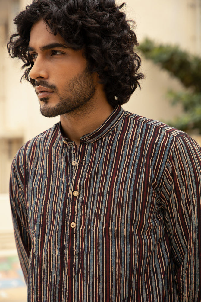 Anhad Cyan Cotton Kurta