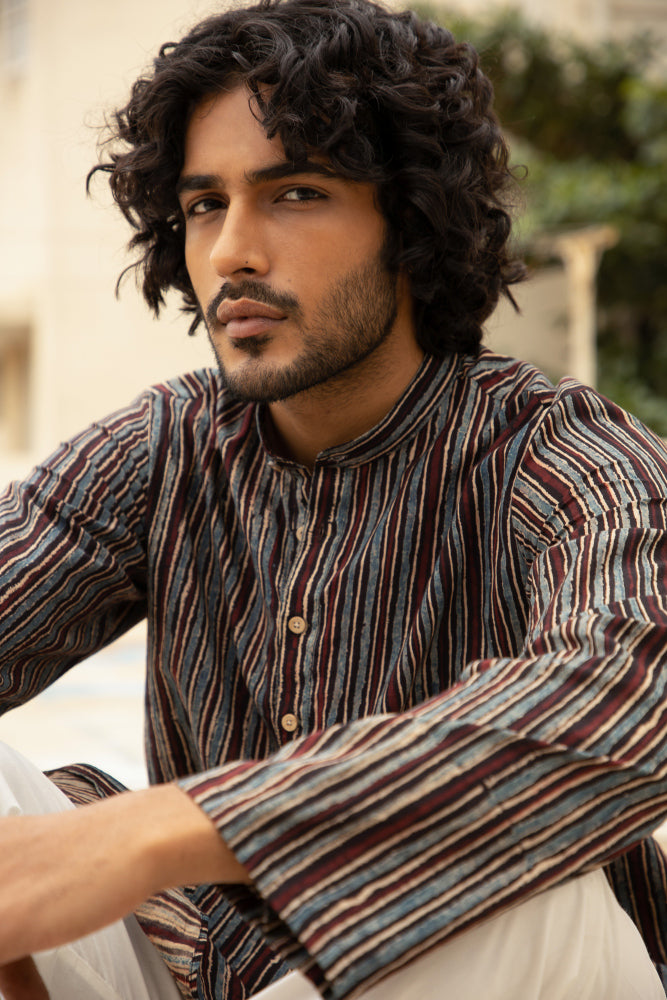 Anhad Cyan Cotton Kurta