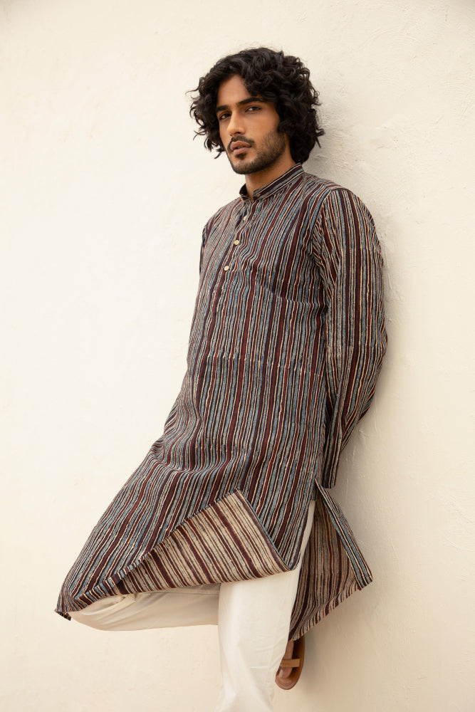 Anhad Cyan Cotton Kurta