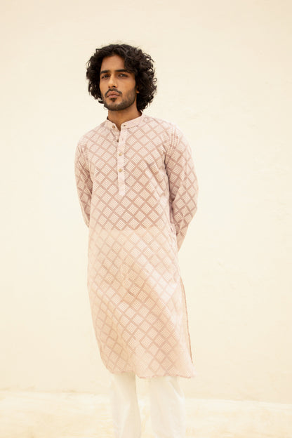 Cutwork Buti Pink Kurta