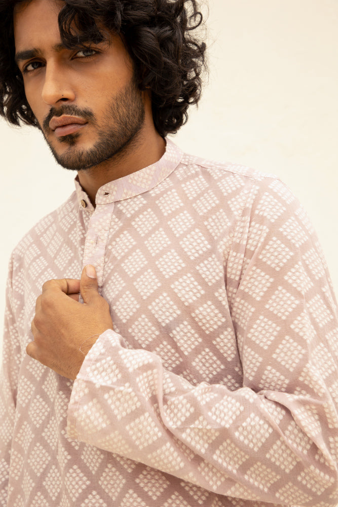 Cutwork Buti Pink Kurta