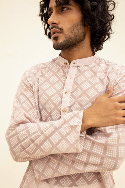 Cutwork Buti Pink Kurta