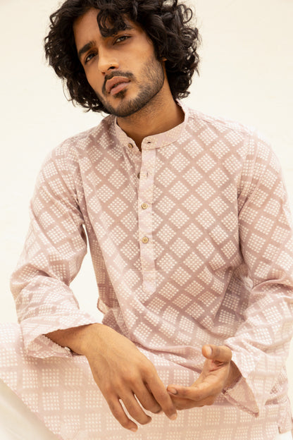 Cutwork Buti Pink Kurta