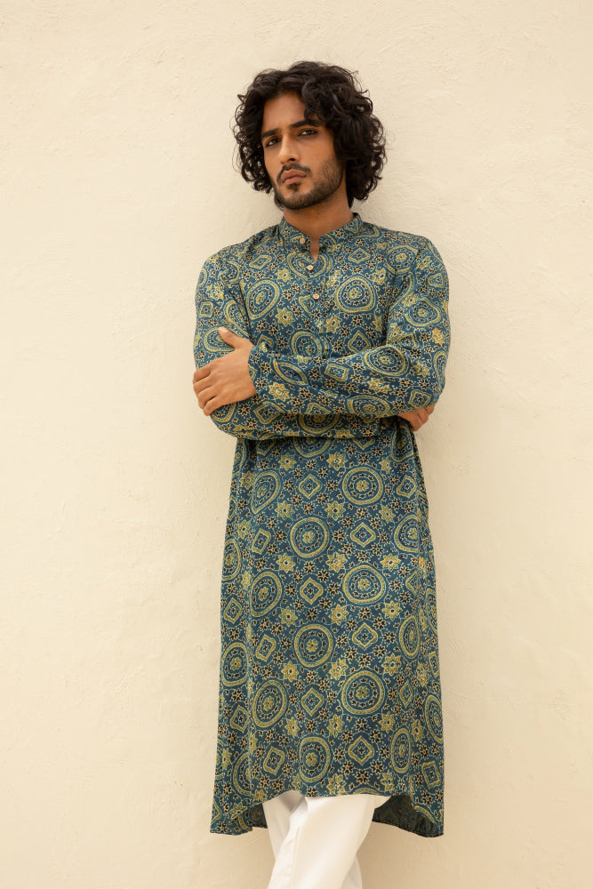Qissa Blue Modal Kurta