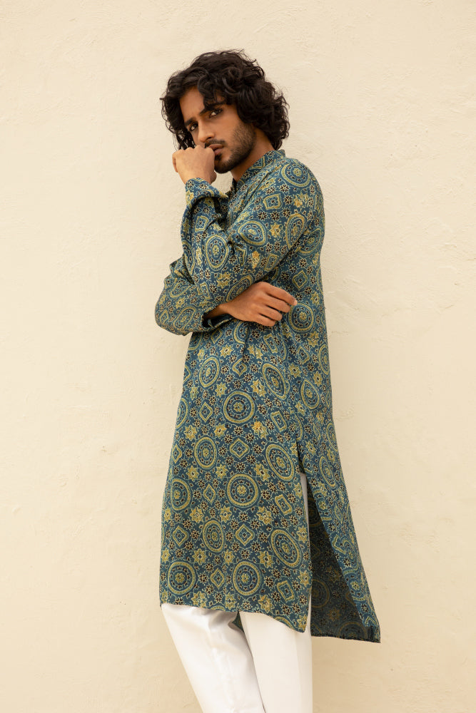 Qissa Blue Modal Kurta