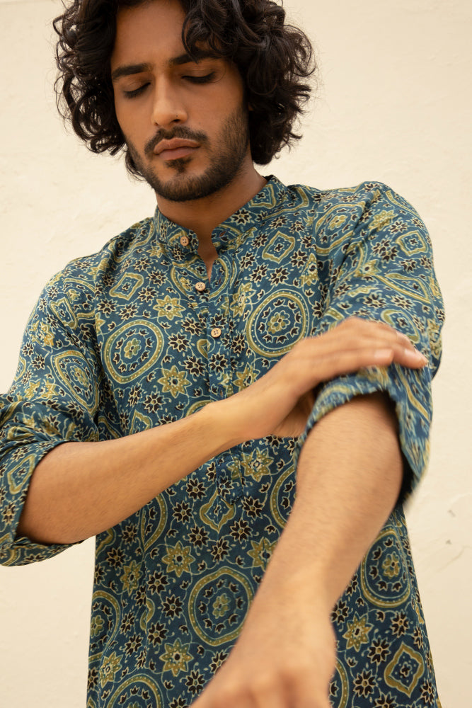 Qissa Blue Modal Kurta