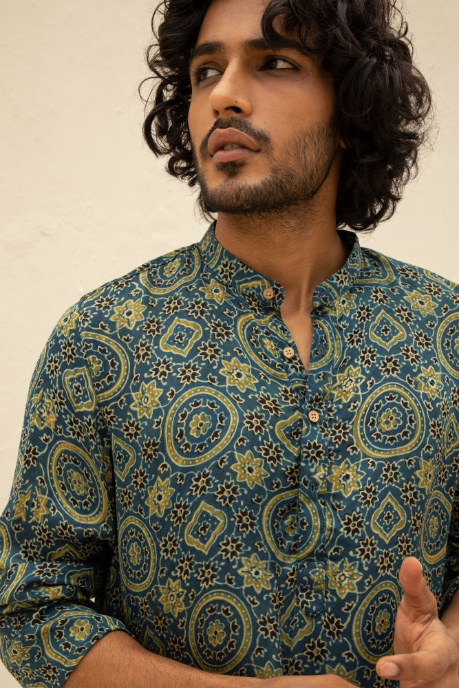 Qissa Blue Modal Kurta
