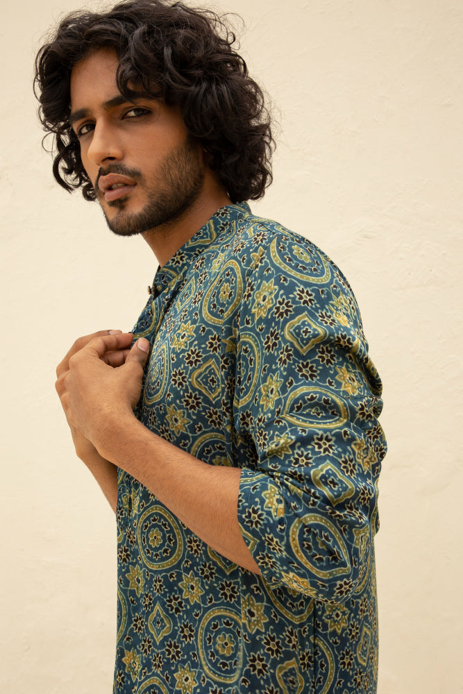 Qissa Blue Modal Kurta
