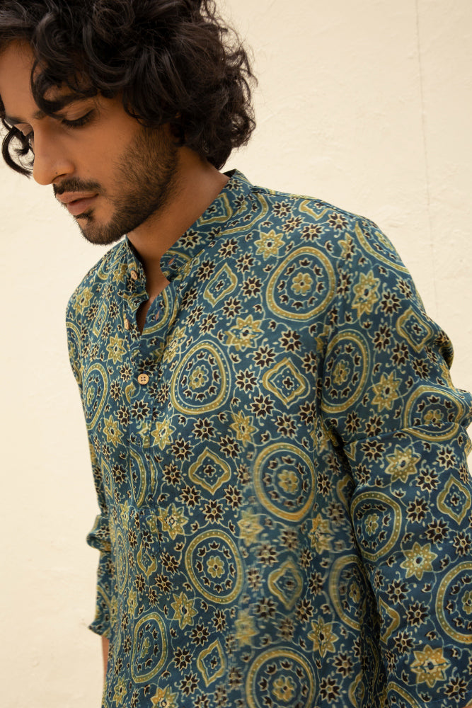 Qissa Blue Modal Kurta