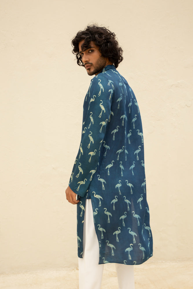Surkhab Blue Modal Kurta