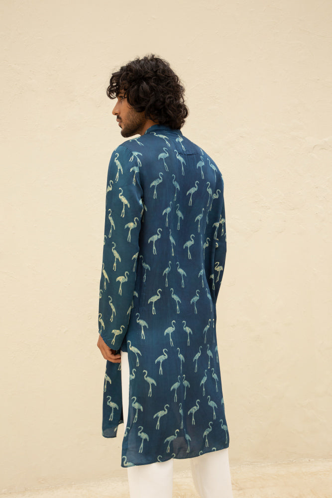 Surkhab Blue Modal Kurta