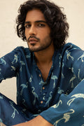 Surkhab Blue Modal Kurta
