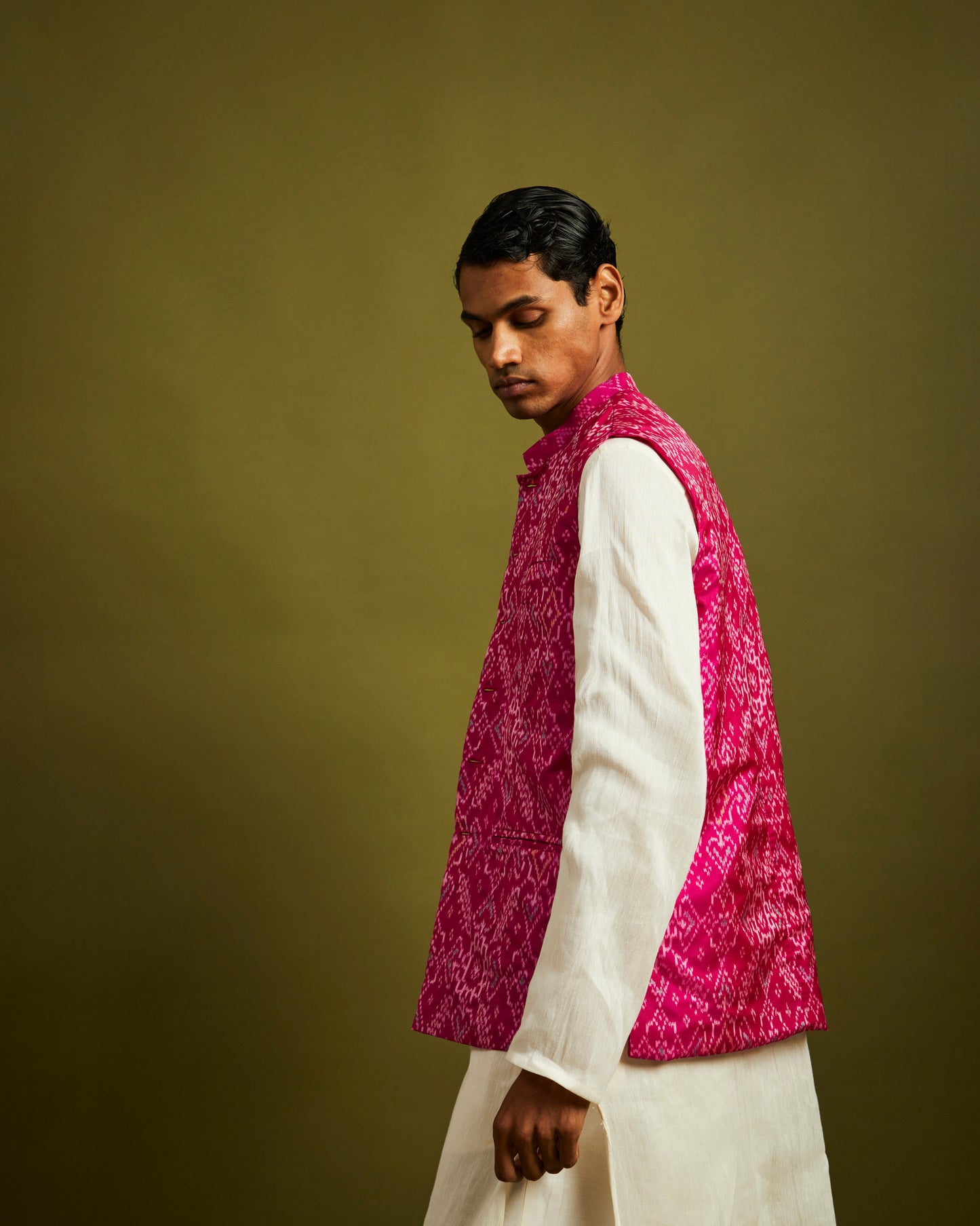 Manek Chowk Patan Patola Pink Bandi