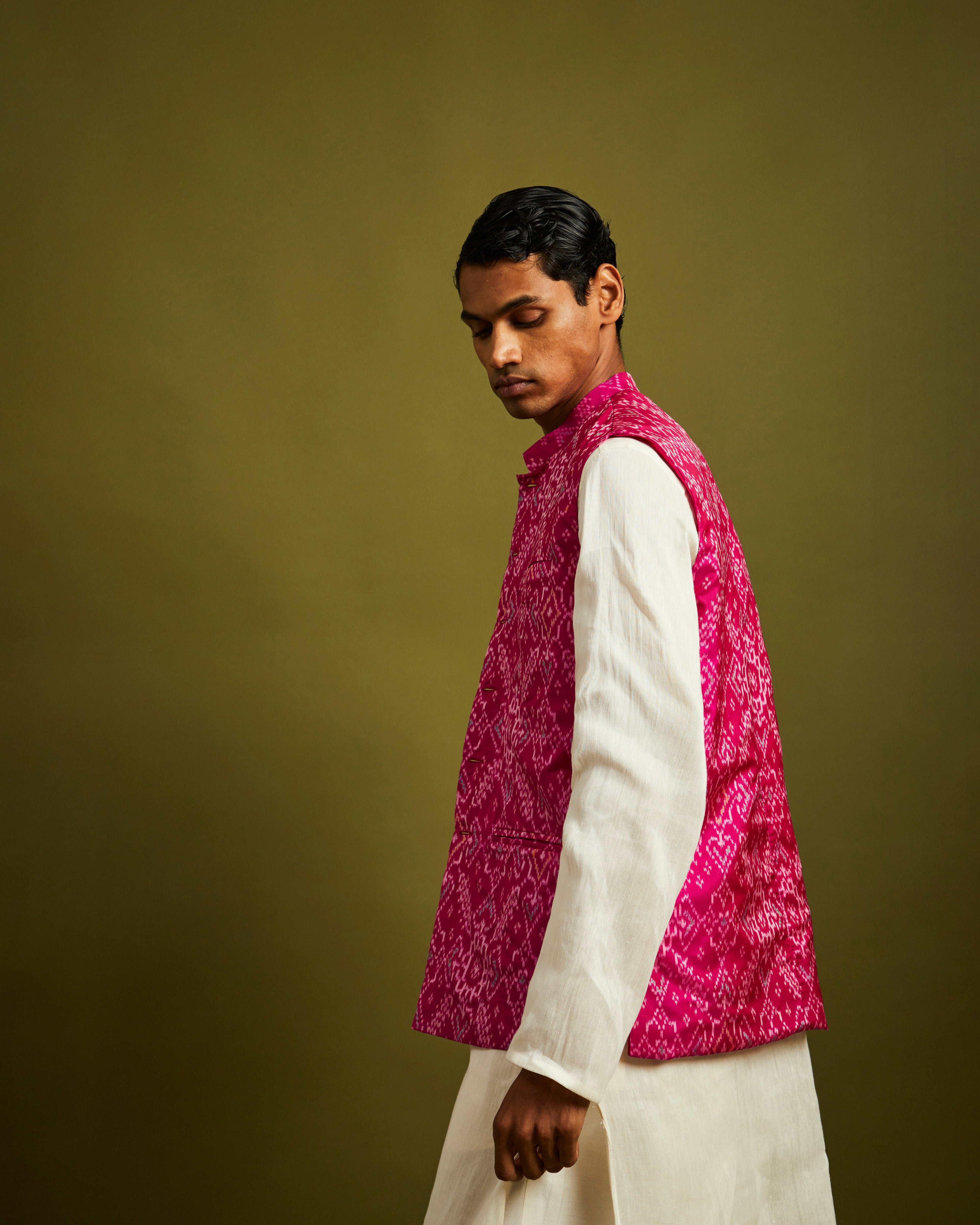 Manek Chowk Patan Patola Pink Bandi