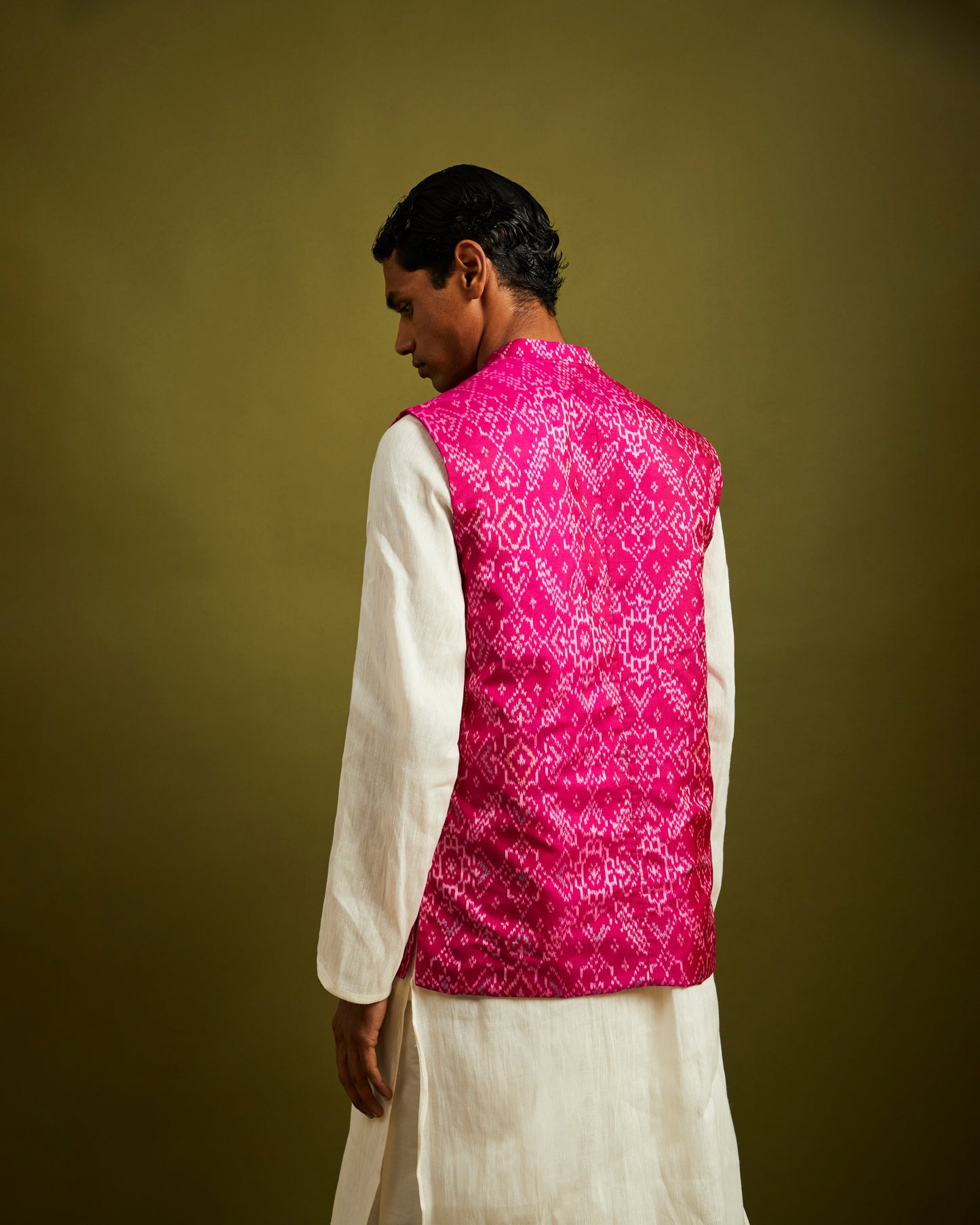 Manek Chowk Patan Patola Pink Bandi