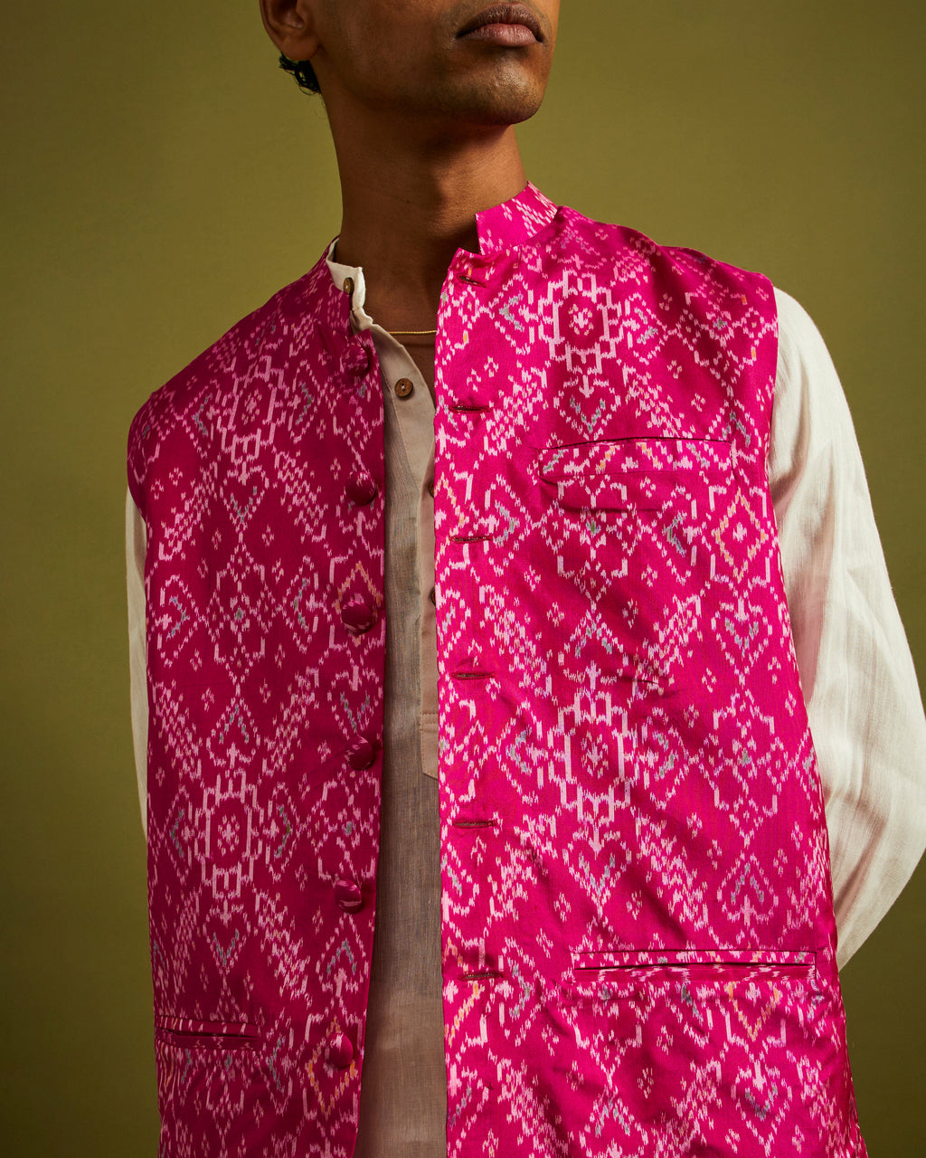 Manek Chowk Patan Patola Pink Bandi