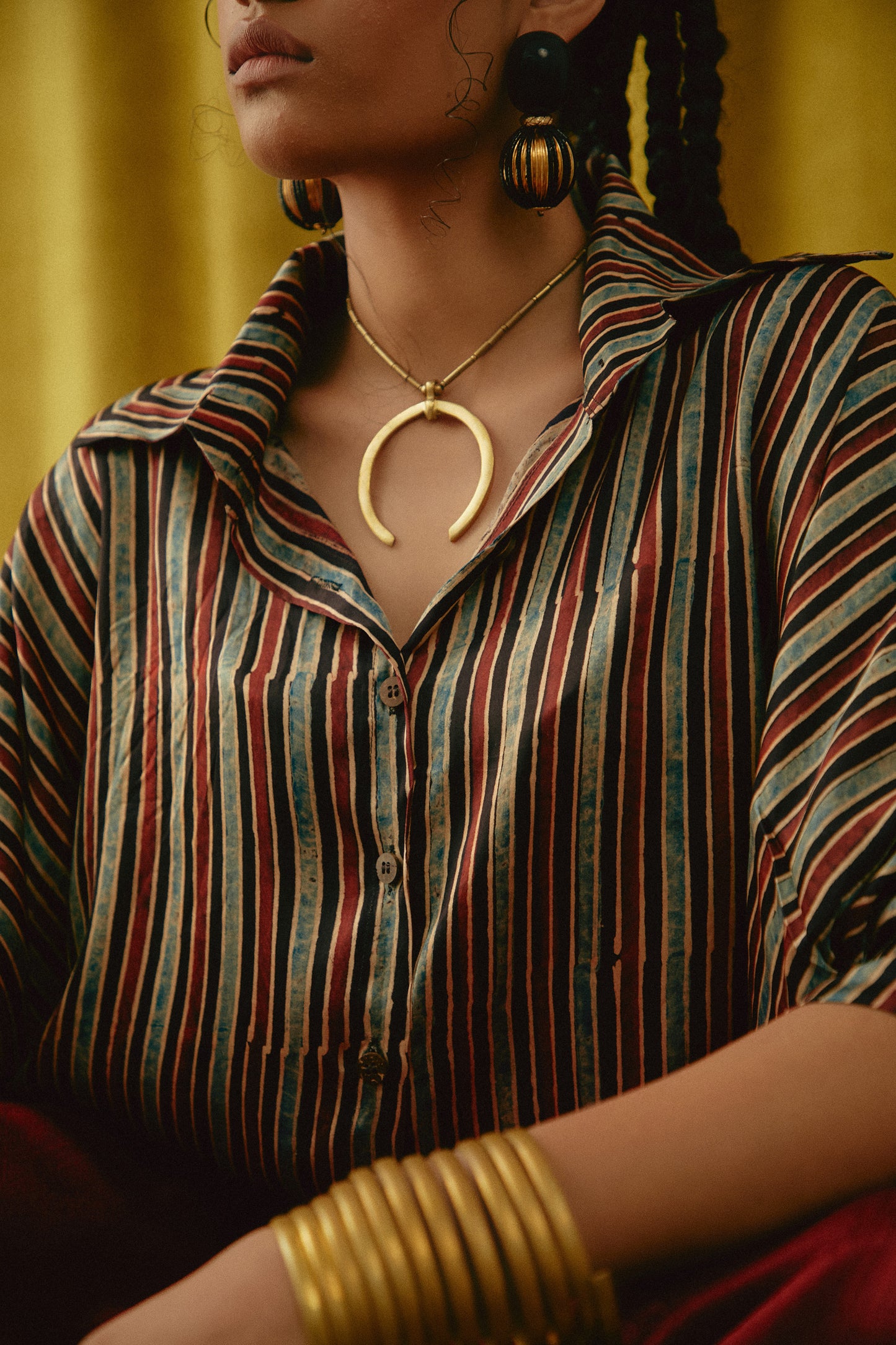 Anhad Neel Ajrakh  Collar Modal Shirt