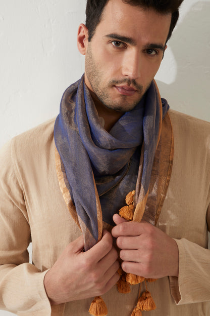 Dark Blue Tissue Modal Scarf