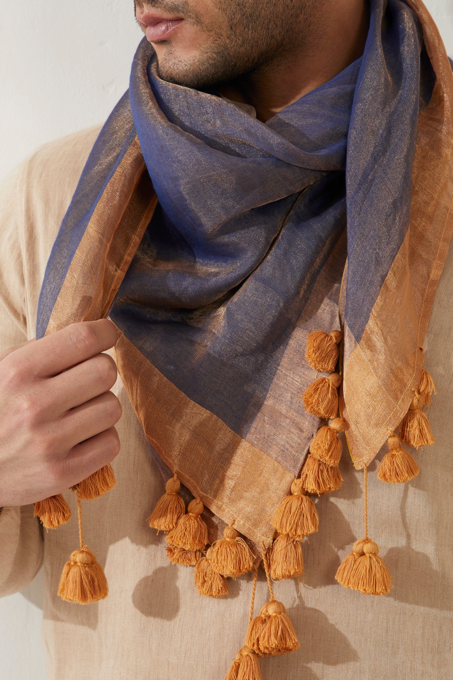 Dark Blue Tissue Modal Scarf