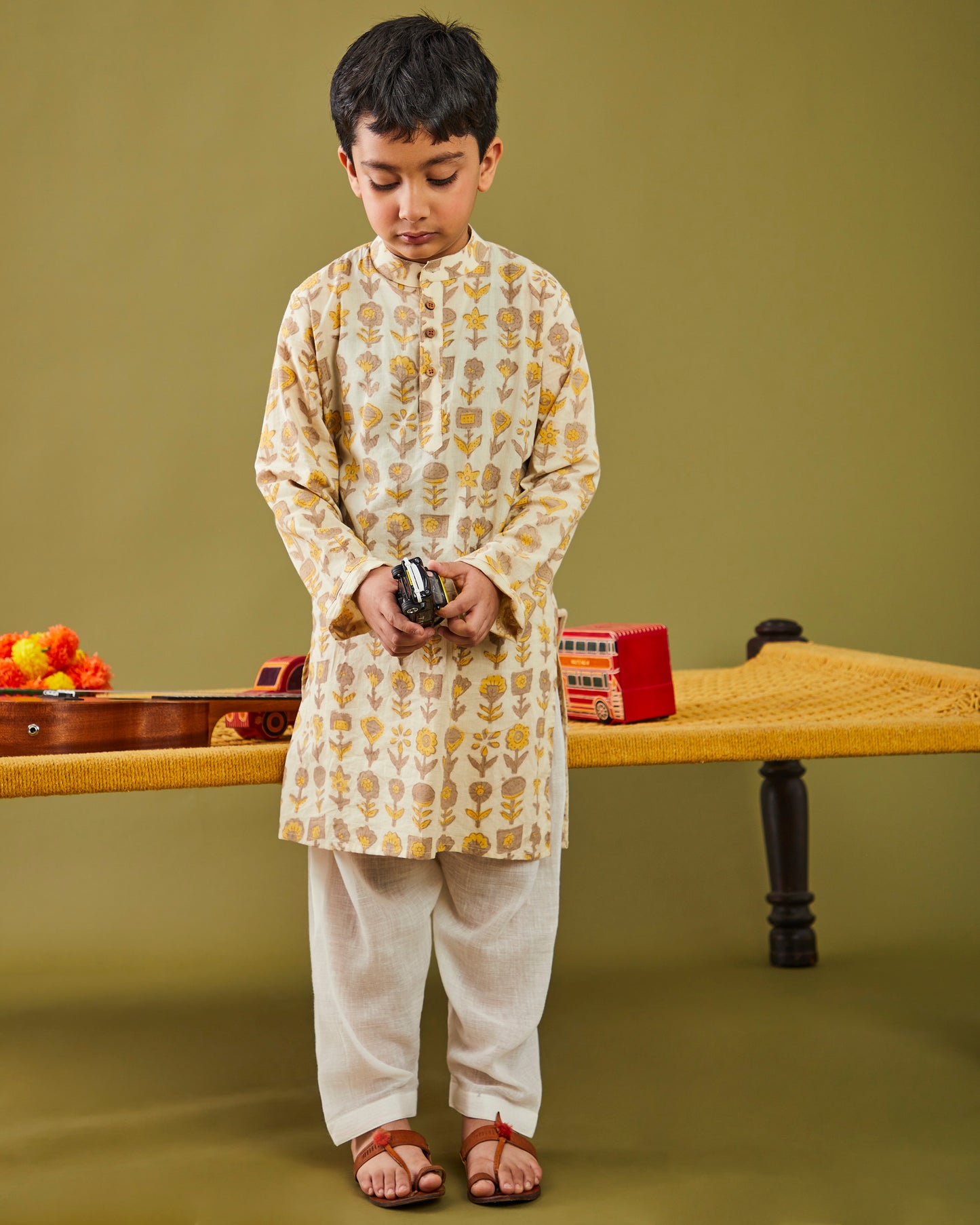 Ajrakh Gamla Kurta Pajama Set