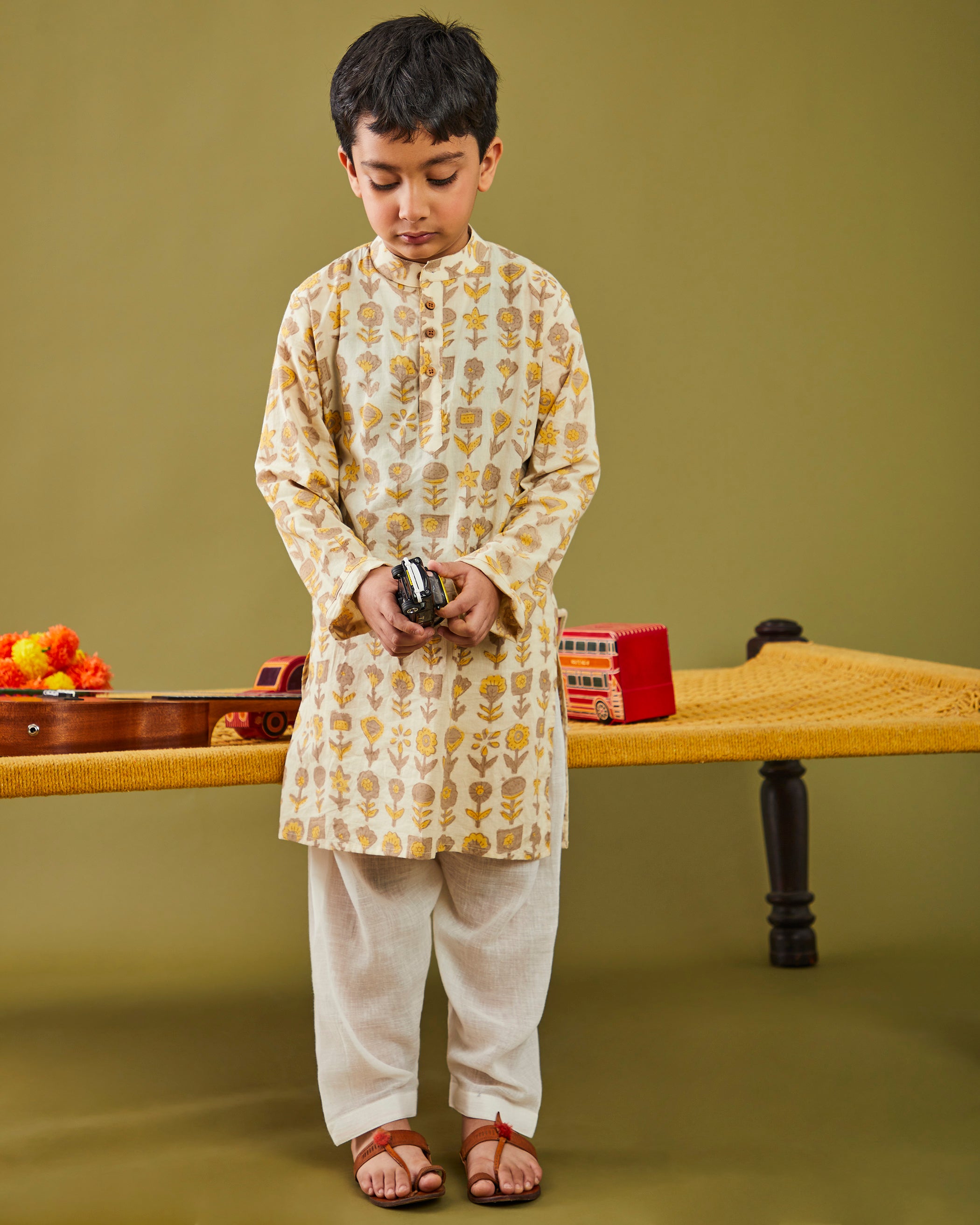 Ajrakh Gamla Kurta Pajama Set