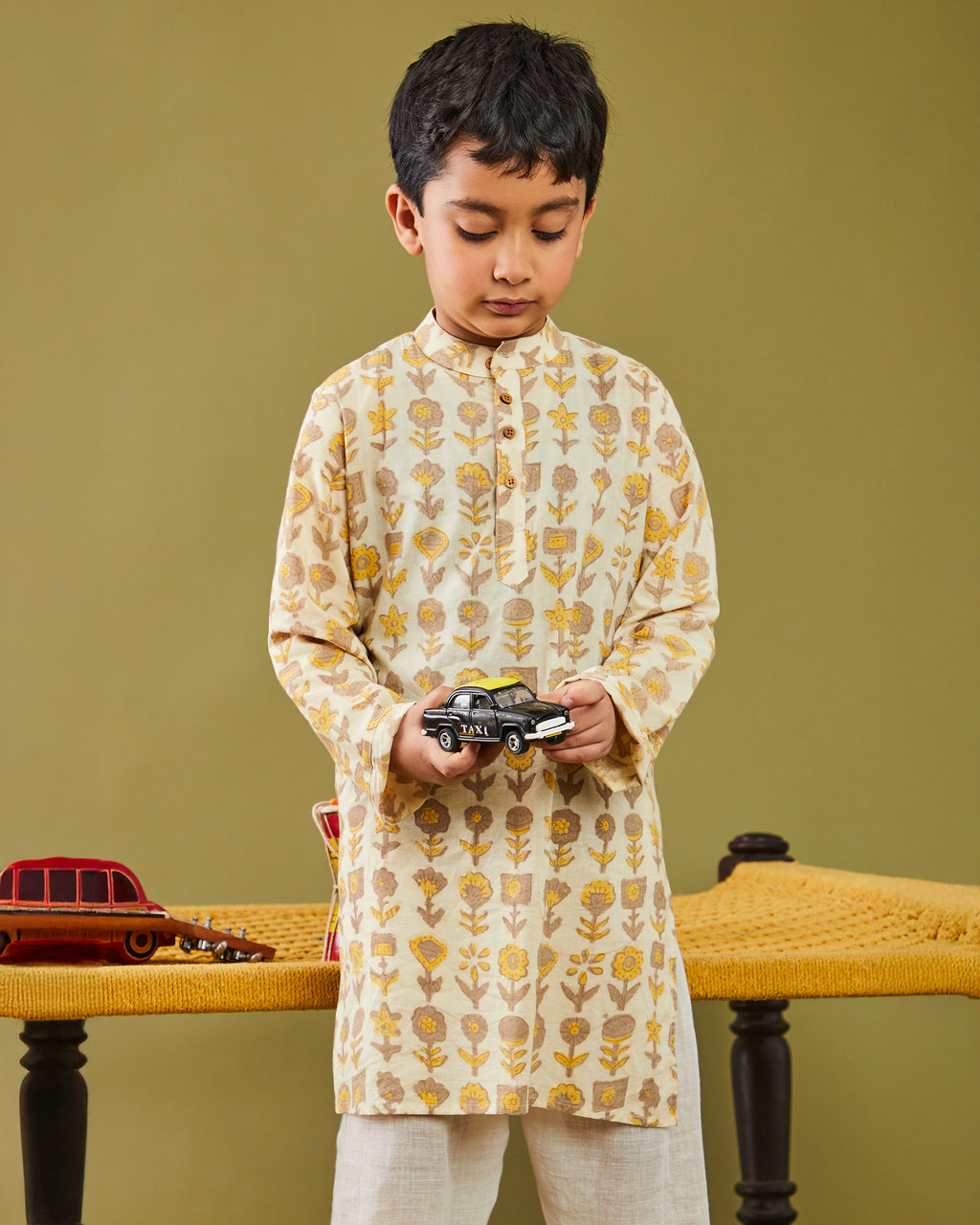 Ajrakh Gamla Kurta Pajama Set