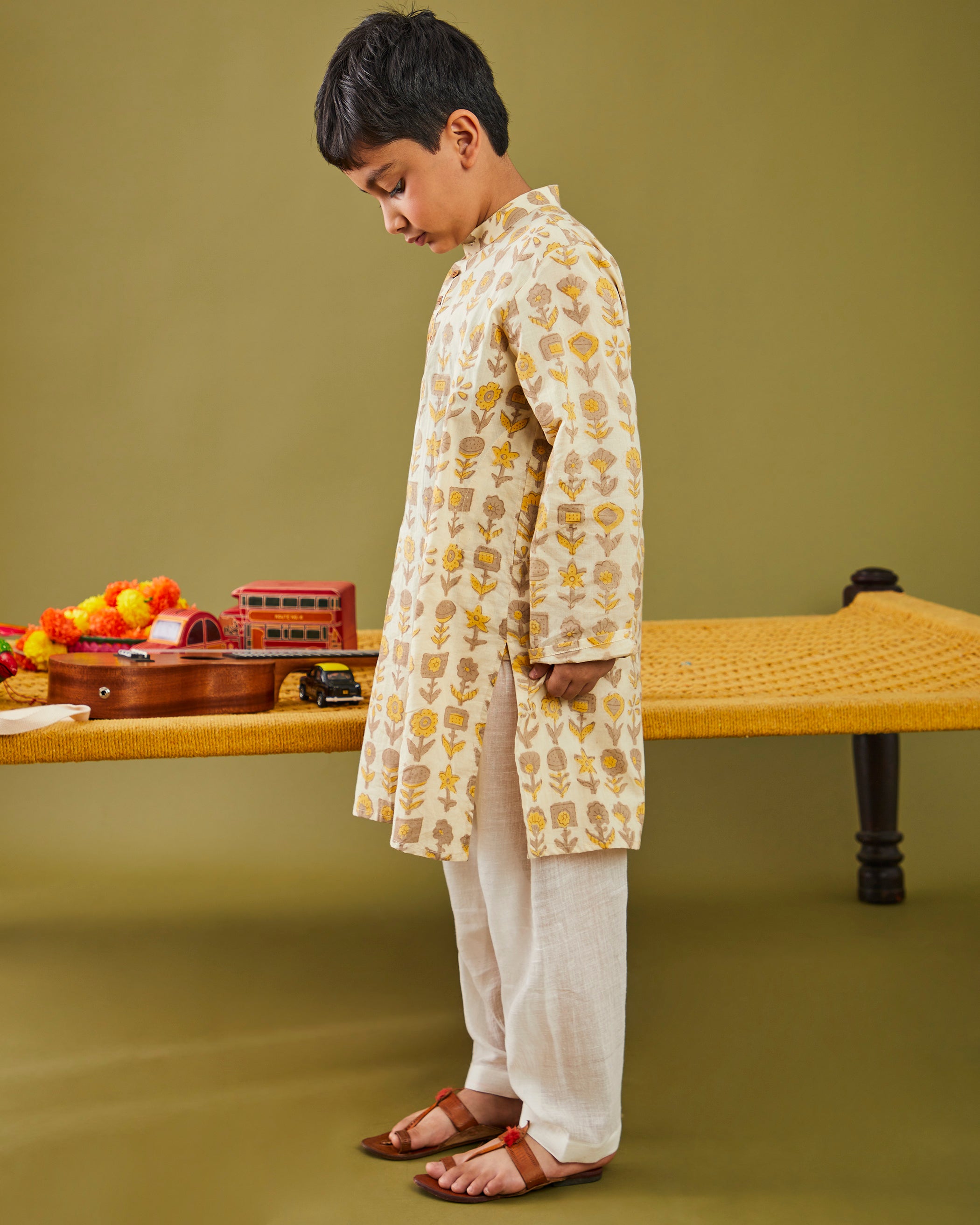 Ajrakh Gamla Kurta Pajama Set