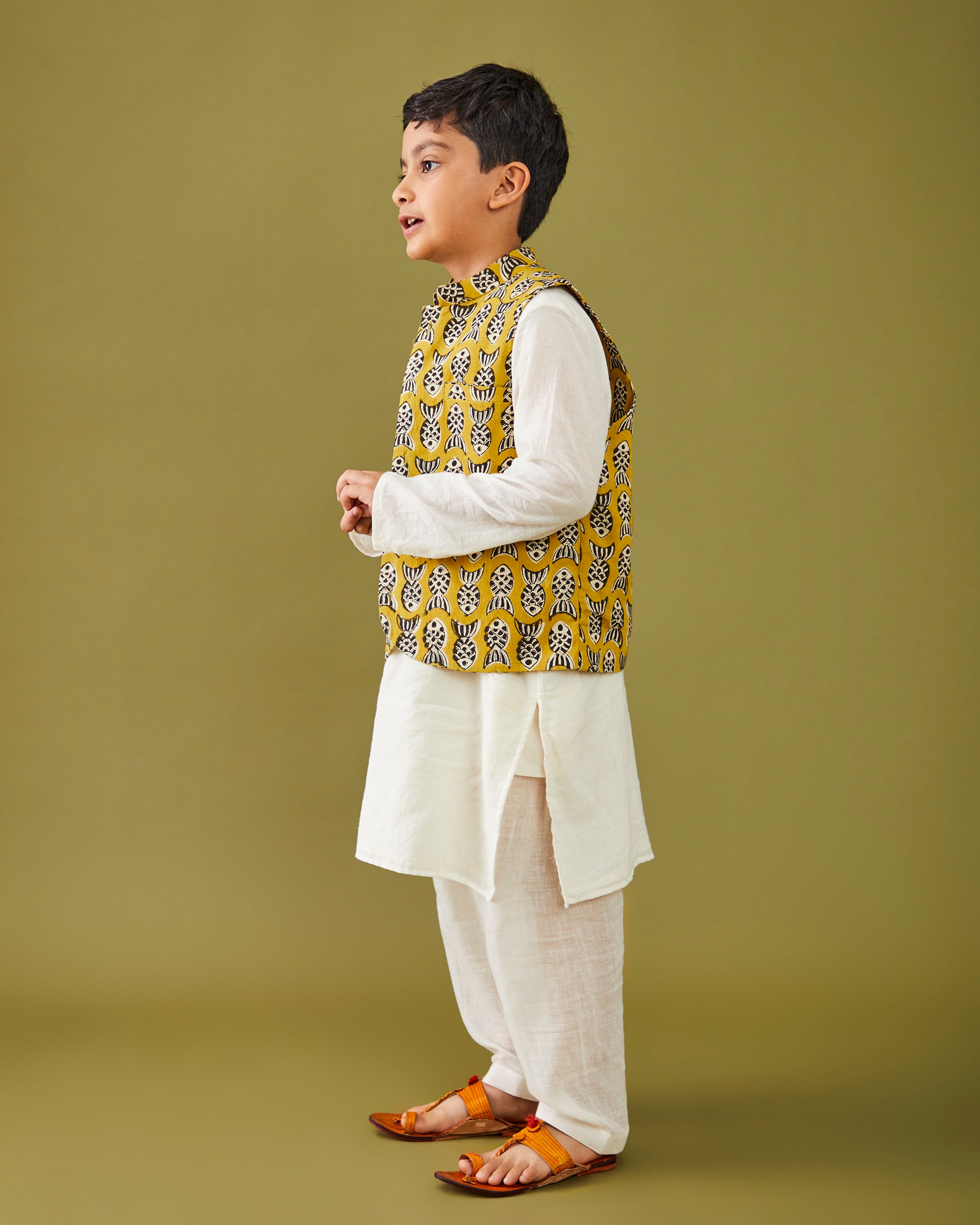 Bagru Machhli - Yellow Bandi