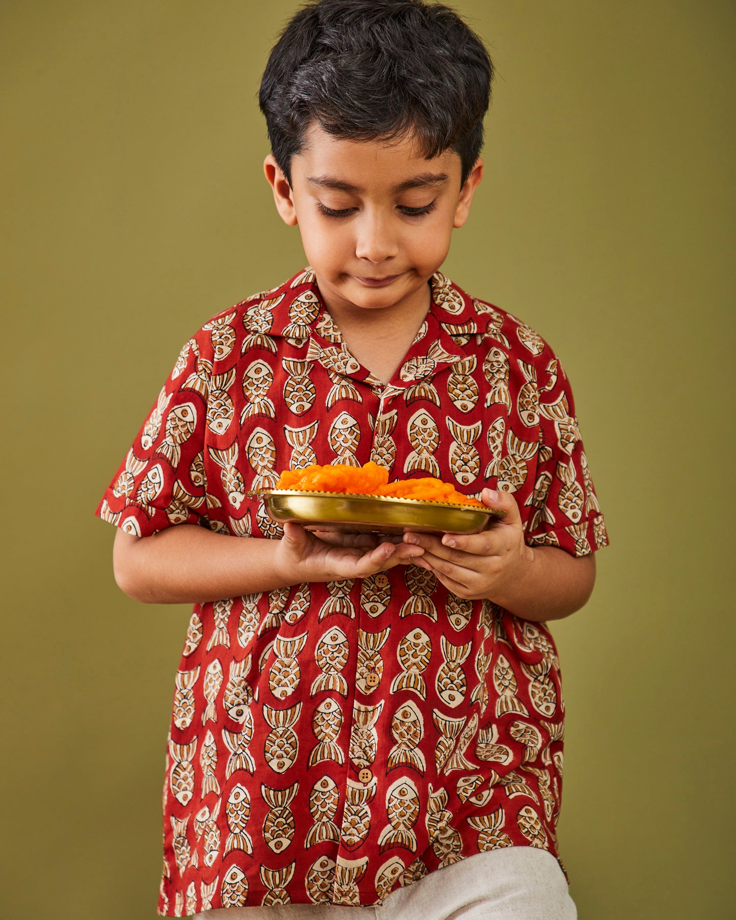 Bagru Machhli- Red Shirt