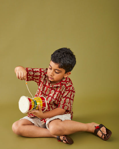 Bagru Machhli- Red Shirt