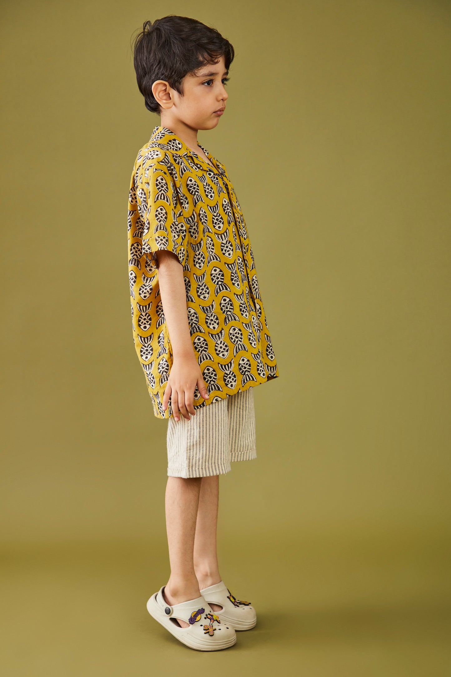 Bagru Machhli - Yellow Shirt