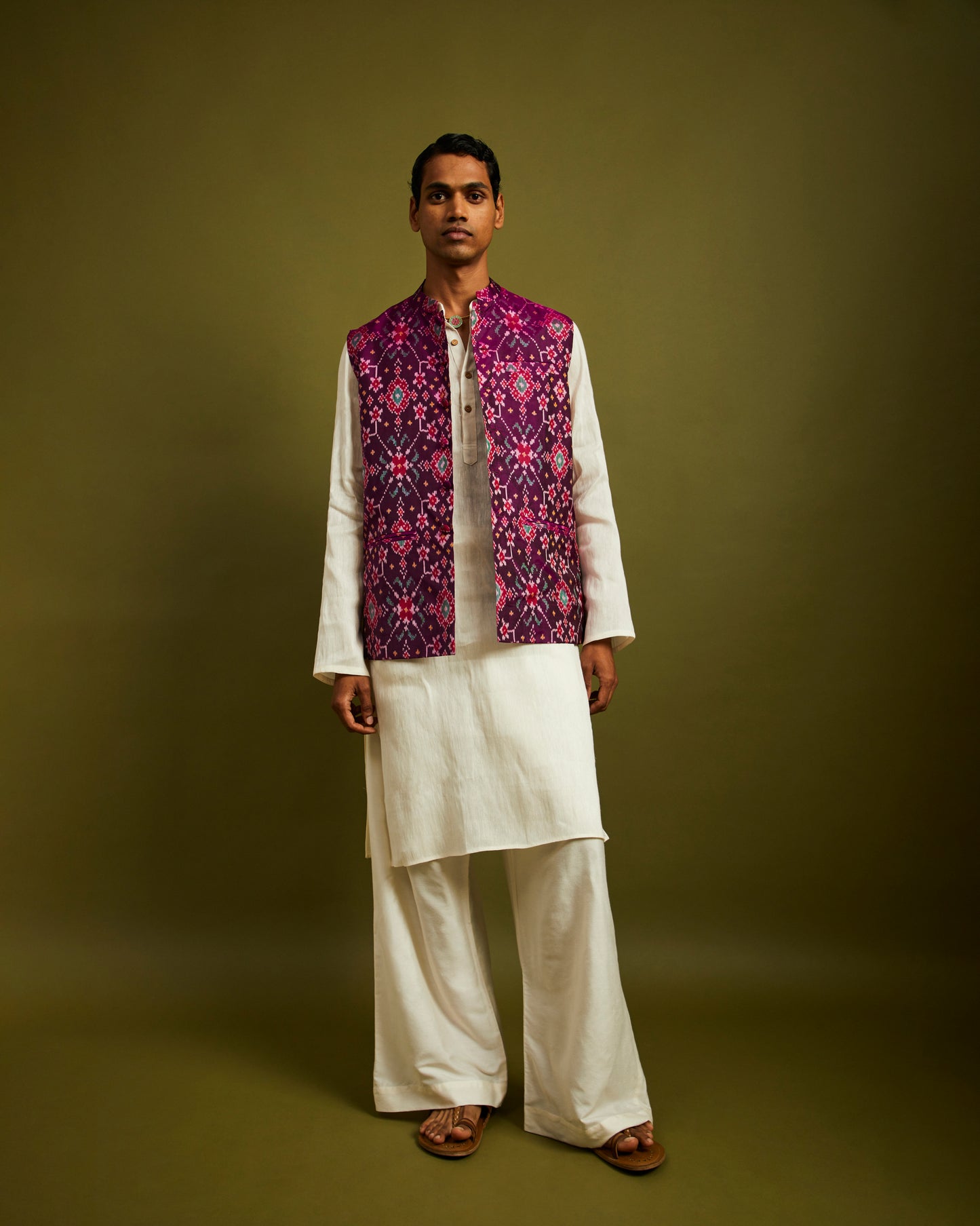 Navratna Patan Patola Purple Bandi