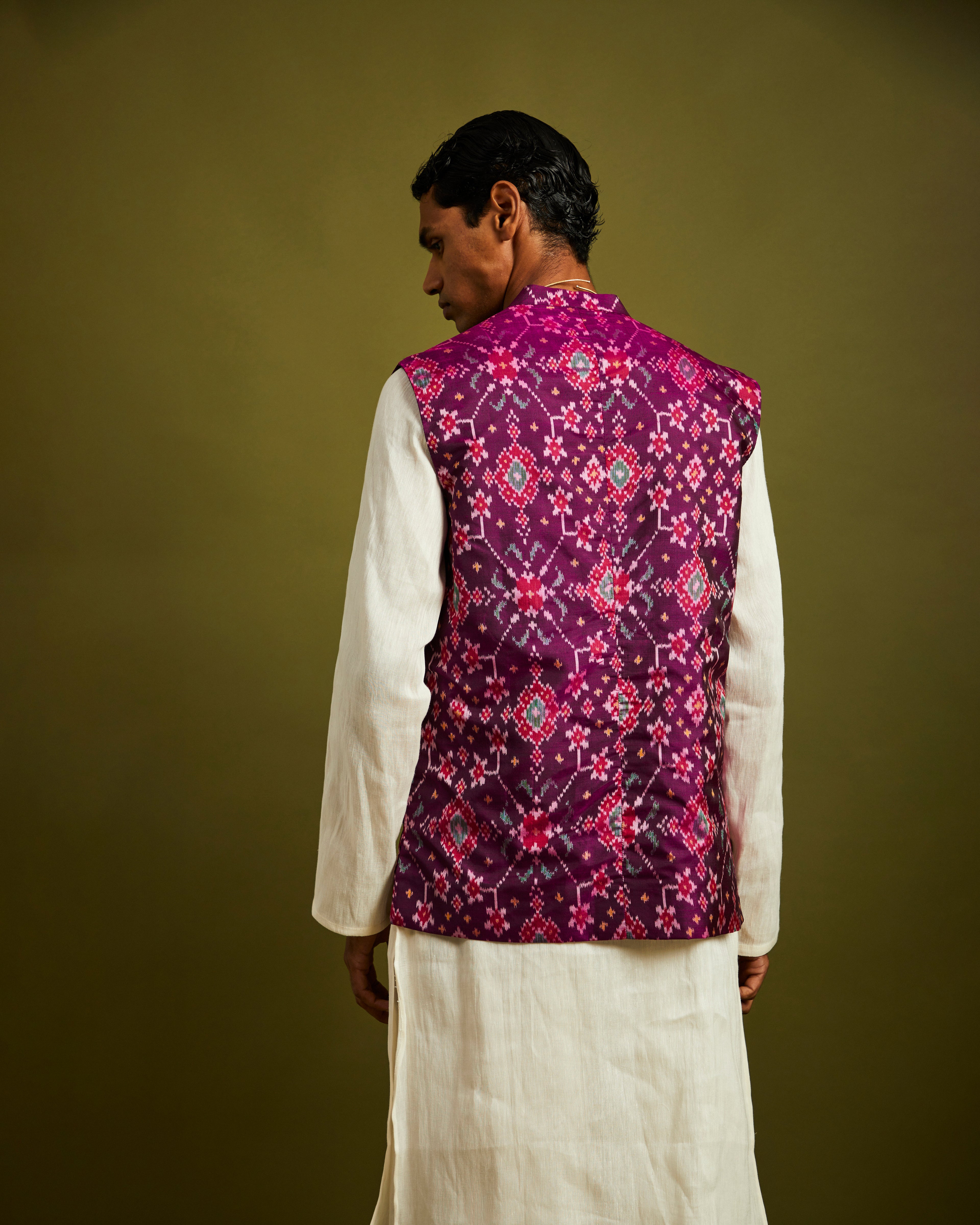 Navratna Patan Patola Purple Bandi