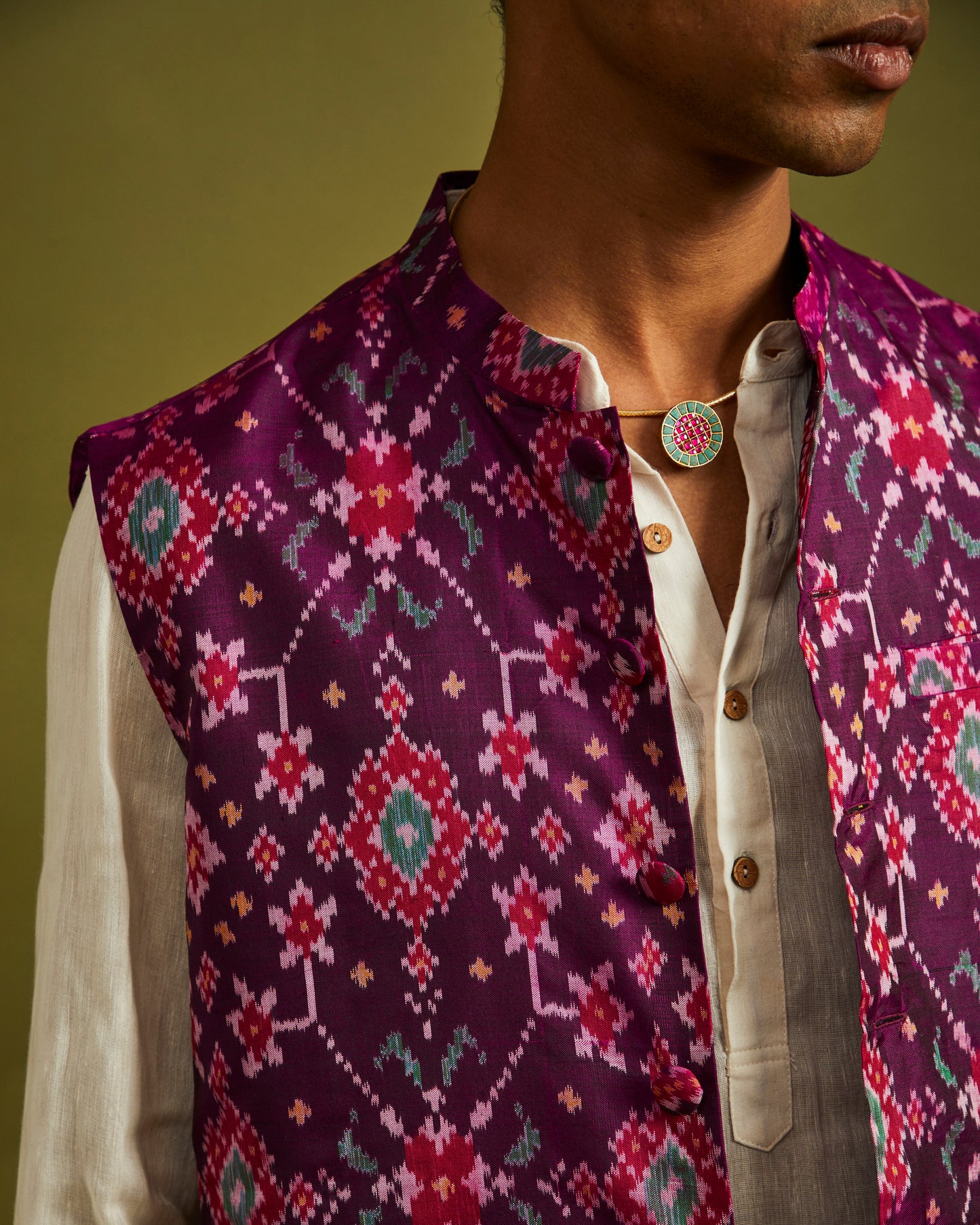 Navratna Patan Patola Purple Bandi