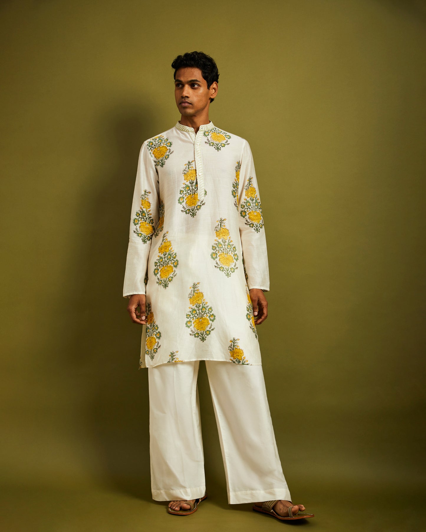 White Wide Leg Pants with Elastic and Drawstrings