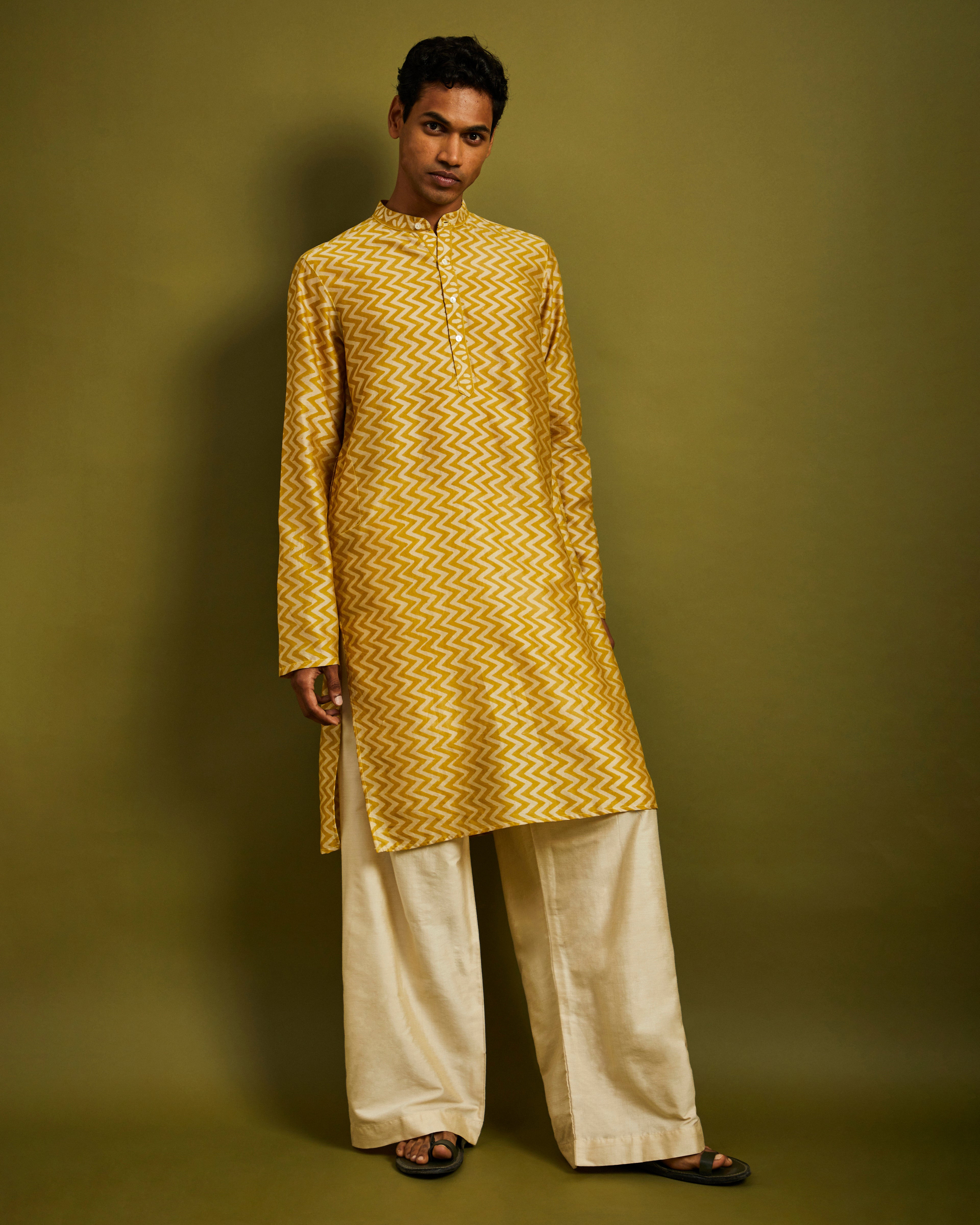 Cream Wide Leg Pants with Elastic and Drawstrings