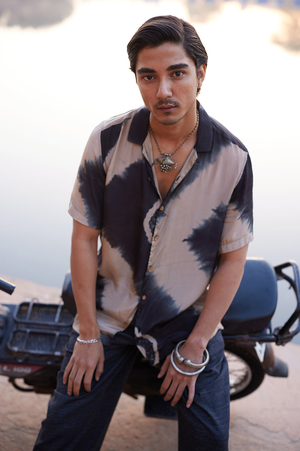 Rangrez Bandhani Pure Crepe Tie-dye Shirt